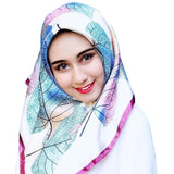 Women hijab scarf Fashion Imitation Silk Scarves large Square Muslim Scarf Printed Different Colors Lady Shawl