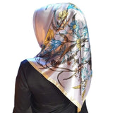 Women hijab scarf Fashion Imitation Silk Scarves large Square Muslim Scarf Printed Different Colors Lady Shawl