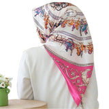 Women hijab scarf Fashion Imitation Silk Scarves large Square Muslim Scarf Printed Different Colors Lady Shawl