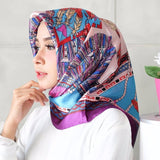 Women hijab scarf Fashion Imitation Silk Scarves large Square Muslim Scarf Printed Different Colors Lady Shawl