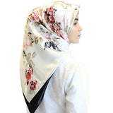 Women hijab scarf Fashion Imitation Silk Scarves large Square Muslim Scarf Printed Different Colors Lady Shawl