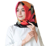 Women hijab scarf Fashion Imitation Silk Scarves large Square Muslim Scarf Printed Different Colors Lady Shawl