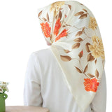Women hijab scarf Fashion Imitation Silk Scarves large Square Muslim Scarf Printed Different Colors Lady Shawl