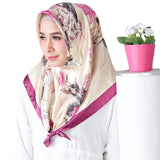 Women hijab scarf Fashion Imitation Silk Scarves large Square Muslim Scarf Printed Different Colors Lady Shawl