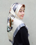 Women hijab scarf Fashion Imitation Silk Scarves large Square Muslim Scarf Printed Different Colors Lady Shawl