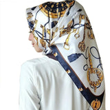 Women hijab scarf Fashion Imitation Silk Scarves large Square Muslim Scarf Printed Different Colors Lady Shawl
