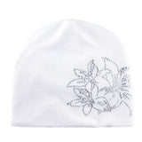 Women's Fashion Rhinestone Flower Hat Scarf Winter Warm Beanies Scarves Set For Girls Thick Velvet Bonnet Femme Skullies Caps