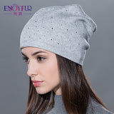 Women's winter hat knitted wool beanies female fashion skullies casual outdoor ski caps thick warm hats for women