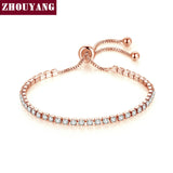 ZHOUYANG Bracelet For Women Luxury Style 4 Color 4 Claws Mosaic Cubic Zirconia Silver Color Fashion Jewelry Gift H095