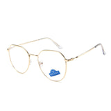 Zilead Polygon Metal Anti Blue Light Blocking Glasses Frame Men&Women Computer Games Goggles Eyeglasses Optical Spectacle Frame