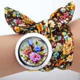 shsby design  Ladies flower cloth wristwatch fashion women dress watch high quality fabric watch sweet girls Bracelet  watch