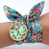 shsby design  Ladies flower cloth wristwatch fashion women dress watch high quality fabric watch sweet girls Bracelet  watch
