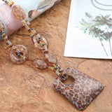wholesale Bohemian Vintage Ethnic copy crystal Long Handmade mala bead Necklaces&Pendants for Women dress Statement Necklace