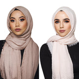 wholesale price 90*180cm women muslim crinkle hijab scarf femme musulman soft cotton headscarf islamic hijab shawls and wraps